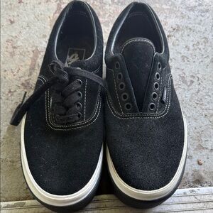 Vans Black and White Suede Sneakers
